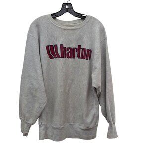 Vintage UPENN Wharton Business School Grey Reverse Weave Champion Sweatshirt XL